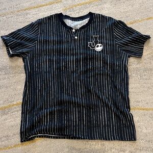 Disney The Nightmare Before Christmas Jack Skellington Black Striped Shirt